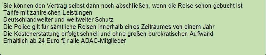 ADAC Reiserücktrittsversicherung Vorteile