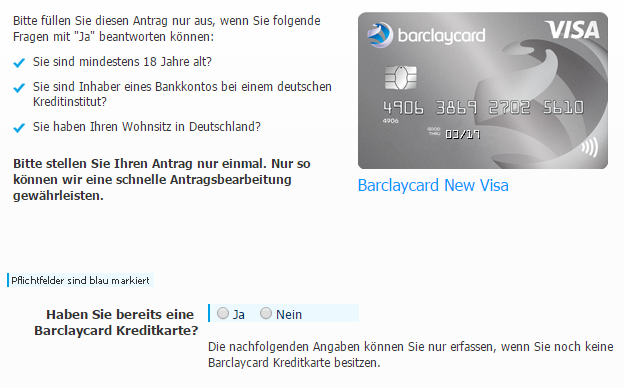 Barclaycard New Visa Karte